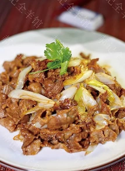 Pan-Fried Sliced Mutton with Leek