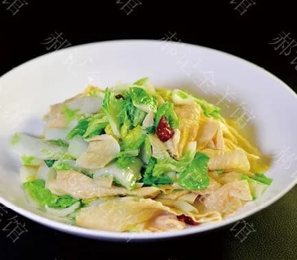 Braised Bean Tendon with Cabbage